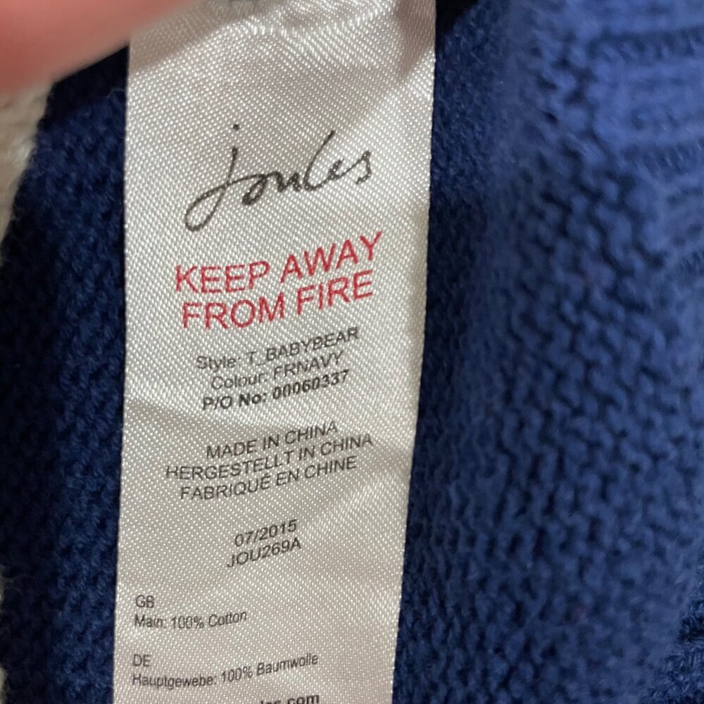 Joules Knitwear Polarbear Sweater 12/18 Month. Winter/Holiday. Blue,Red - Picture 6 of 8